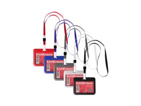 Kaardihoidja, horisontaalne koos kaelapaelaga  ERICH KRAUSE hard plastic ABC, 85х54 mm, assortii