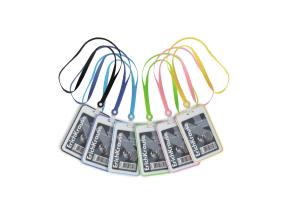 Kaardihoidja, vertikaalne with silicon lanyard  ERICH KRAUSE 54х85 mm, assortii