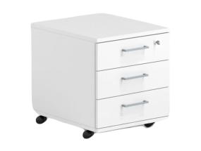 Sahtliboks ratastel OPTIMA 415x500x510mm 3-sahtliga valge