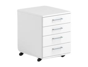 Sahtliboks ratastel OPTIMA 415x500x638mm 4-sahtliga valge