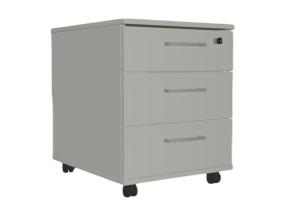 Sahtliboks ratastel OPTIMA 415x500x510mm 3-sahtliga helehall