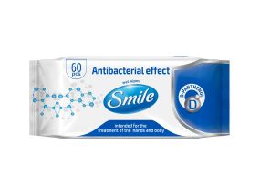 Salvrätikud kätele niisutatud antibakteriaalsed pantenooliga SMILE 60tk