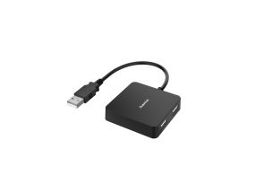 HAMA USB Hub, 4 liidest, USB 2.0, must - USB jagaja