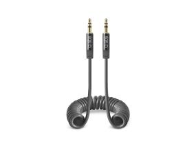 Cable SBS Coiled 3,5mm/3,5mm 25-130cm Black