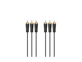 Hama Audio/Video Cable, 3 RCA - 3 RCA, gold-plated, 1.5 m, black - Cable