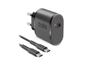 SBS Wall Charger Kit, USB-C, 15 Вт, черный - Адаптер питания
