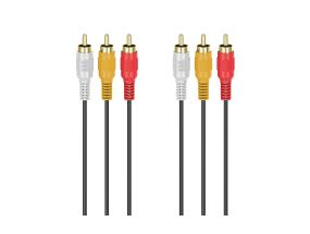 Hama Audio-Video, 3 RCA - 3 RCA, kullatud, 3 m, must - Kaabel