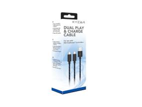 Kyzar Dual Play & Charge cable, PS5, 3m, must - USB-C kaksikkaabel
