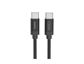 Hama Fabric Charging Cable, USB-C - USB-C, Nylon, 3 m, must - Kaabel