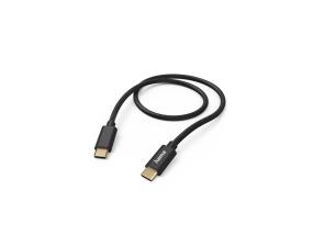 Hama Fabric Charging Cable, USB-C - USB-C, 1,5 m, nylon, must - Kaabel