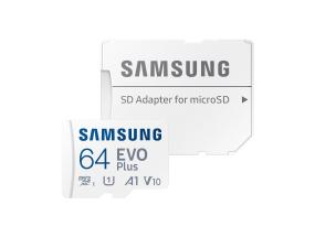 Samsung EVO Plus, microSDXC, 64 GB, valge - Mälukaart ja adapter