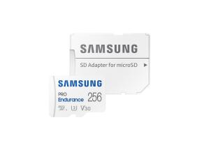 Samsung PRO Endurance, microSDXC + SD adapter, 256 GB, valge - Mälukaart