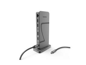 Hama Connect2Office Speed, USB-C, 10 ports, USB4, 140 W, hall - Sülearvuti dokk