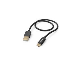 Hama Fabric Charging Cable, USB-A - USB-C, 1,5 m, nylon, must - Kaabel