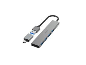 HAMA USB Hub, 4x USB 3.2 Gen 1, USB-C adapter, hall - USB jagaja