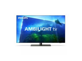 Philips OLED818, 48", OLED, Ultra HD, center stand, gray - TV