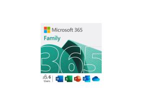 Microsoft 365 Family, 12 kuu tellimus, 6 kasutajat / 5 seadet, 1 TB OneDrive, ENG - Tarkvara