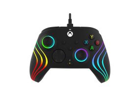 PDP, Xbox Series X|S & PC, Black Afterglow Wave Wired Controller - Gamepad