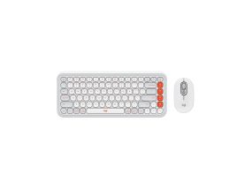 Logitech POP Icon Combo, US, белый/оранжевый - Беспроводной десктоп