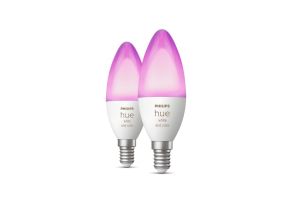Philips Hue White and Color, E14, 2 шт., белый - Умные лампы
