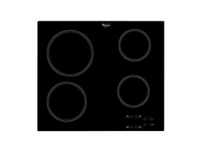 Whirlpool, width 58 cm, frameless, black - Integrated ceramic hob