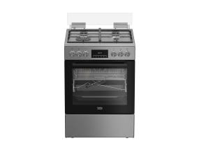 Beko, 72 L, laius 60 cm, roostevaba teras - Gaasipliit elektriahjuga