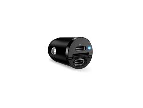 Puro Mini Car Charger, 2x USB-C, 30W, must - Autolaadija