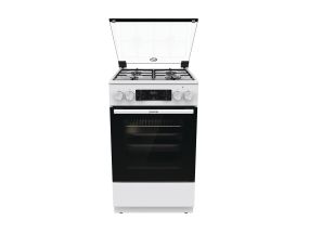 Gorenje, 62 L, laius 50 cm, valge - Gaasipliit elektriahjuga