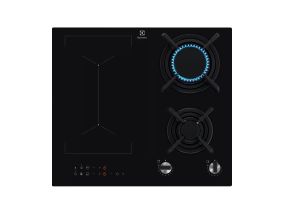 Electrolux, width 60 cm, black - Integrated induction gas hob