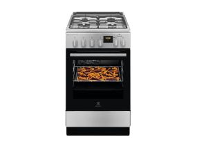 Electrolux, 58 L, stainless steel - Freestanding gas stove with electric oven