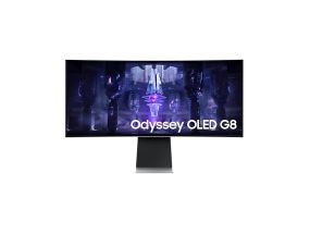Samsung Odyssey OLED G8, 34", Ultra-WQHD, изогнутый, 175 Гц, серебристый - Монитор