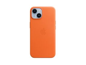 Кожаный чехол Apple iPhone 14 с MagSafe, оранжевый - Кожаный чехол