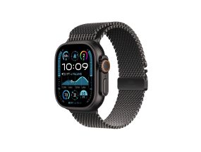Apple Watch Ultra 2, 49 mm, Titanium Milanese Loop, Medium, black titanium / black - Smartwatch