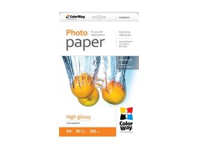 Фотобумага ColorWay Высокоглянцевая, 50 листов, А4, 200 г/м² - Фотобумага