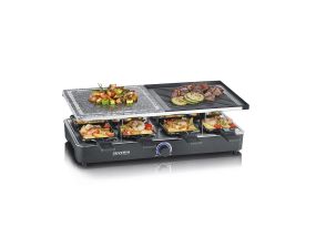 Severin, 1300 W, black - Raclette grill with stone plate and grill plate