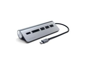 Satechi hub, USB C, считыватель карт памяти, серый - Хаб USB-C