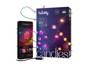 Twinkly Candies Pearls, RGB, 200 LED, USB-C, 12 m, green wire - Smart Lights