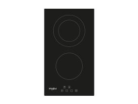 Whirlpool, domino, laius 30 cm, must - Integreeritav keraamiline pliidiplaat