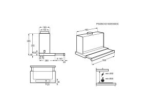 Electrolux, 600 m³/h, laius 59,8 cm, hall - Integreeritav õhupuhasti