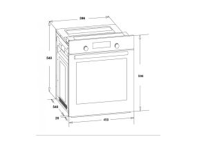Schlosser, 52 L, steam cleaning, white - Built-in oven