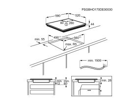 Electrolux 300, width 59 cm, frameless, black - Built-in Induction Hob