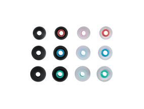 HAMA Silicone Ear Pads, S-L, 12 tk, must/läbipaistev - Kõrvaklapi asenduspadjad