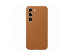 Samsung Galaxy S23 коричневый - Кожаный чехол