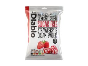 Suhkruvabad DIABLO karamellikommid, maasika 75g