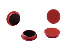 Magnet red - 32 mm, holding power 8N, height 7 mm, 4 magnets per blister card