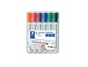 Tahvlimarkerite komplekt STAEDTLER Lumocolor 351 koonilise otsaga 6 värvi