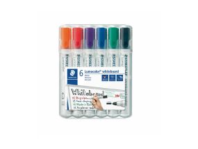 Набор маркеров для белых досок STAEDTLER Lumocolor 351 с коническим наконечником 6 цветов