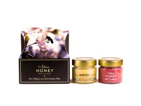 Artisan Honey Õiemesi 200 g + mesi jõhvikatega 200 g kartongist kinkekarbis