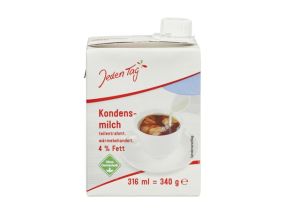 JEDEN TAG Condensed milk without sugar 4% 340g (highly heated)