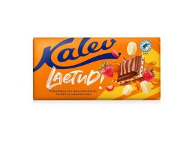 KALEV Milk chocolate with banana filling, toffee, strawberries 143g
